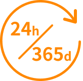 24h/365dを表すアイコン